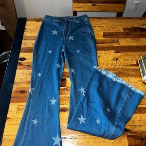 Nasty Gal High Waisted Flare Star Jeans